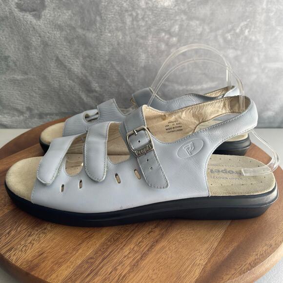 Propet Sandals Womens 12 X 2E Extra Wide Light Blue 3 Strap Comfort Slingback - Picture 5 of 16